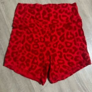 BALANCE Athletica The Lux Red Panther Velour Leopard Shorts Women's small